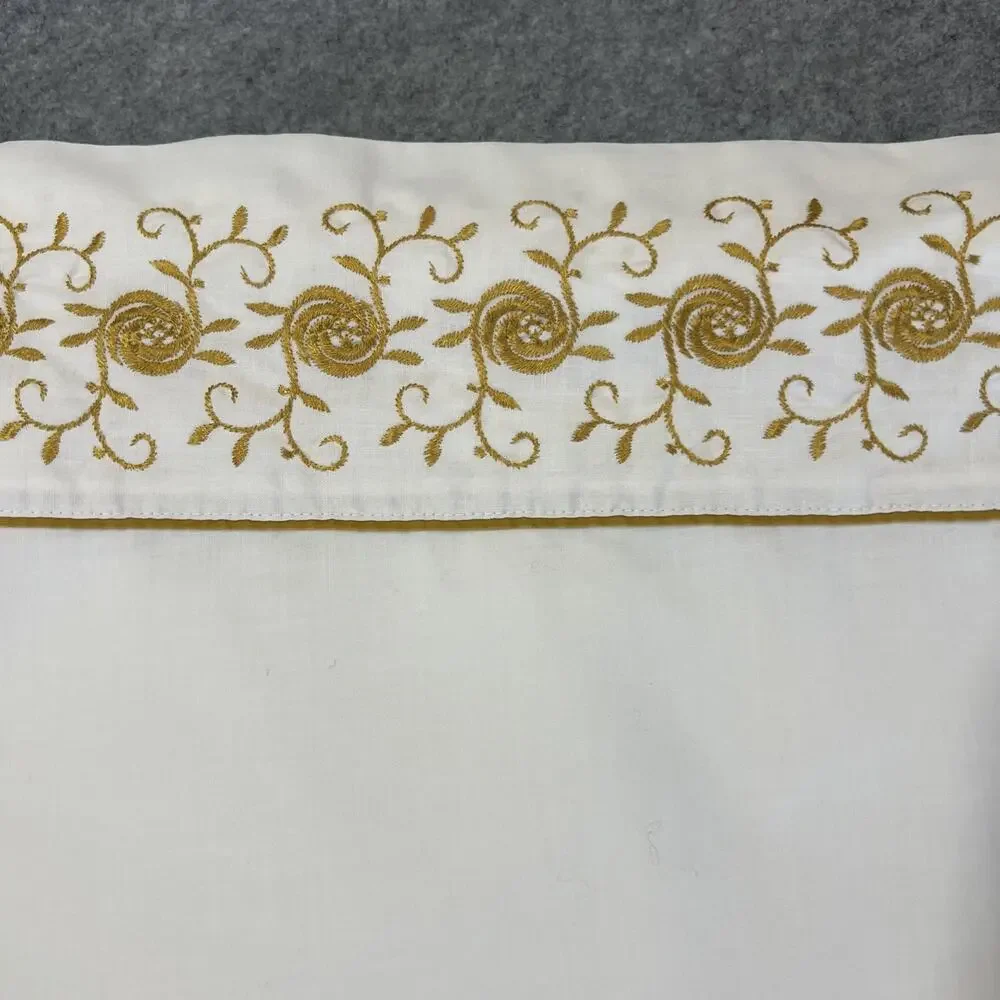 Vtg WAMSUTTA‎ Superlin Standard Twin Flat Sheet No Iron 70s USA Gold White